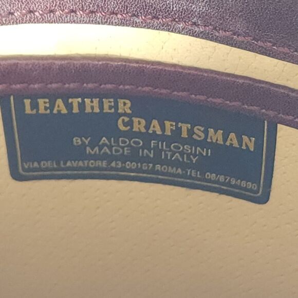 Aldo Filosini VTG Brown Leather Craftsman Crossbody Shoulder Bag Made In Italy - Picture 10 of 15